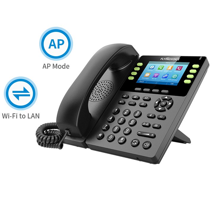 Flyingvoice FIP14G Enterprise Gigabit IP Phone | 8-Line HD VoIP Phone with IPS Color Screen & WiFi