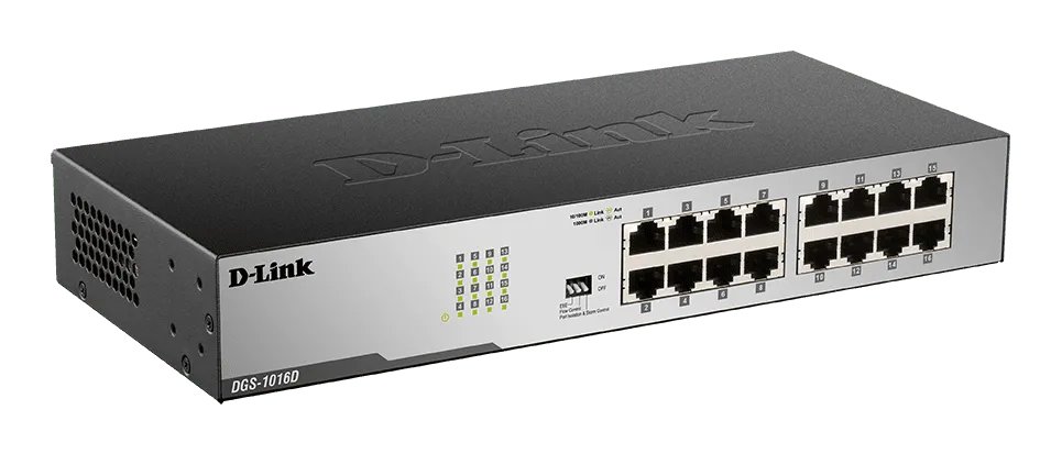 D-Link DES-1016D 16-Port Fast Ethernet Unmanaged Desktop Switch